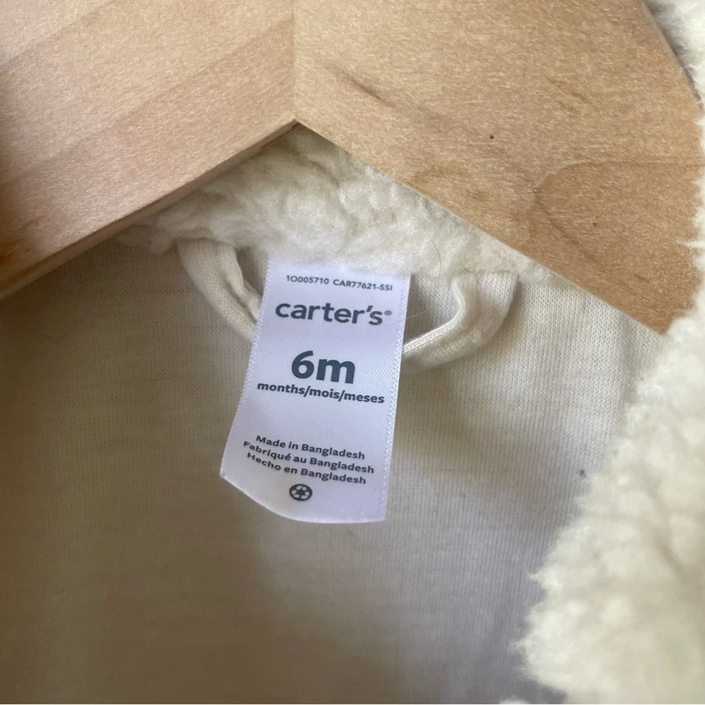 Carter's Cream‎ Sherpa Jean Jacket bomber jacket size 6M
